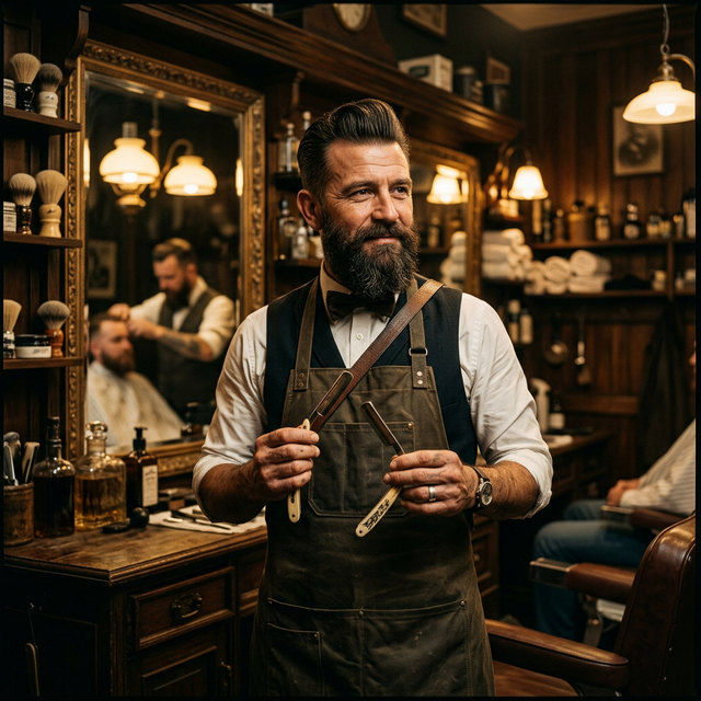 Mestre Barbeiro Arthur, especialista em tesoura clássica